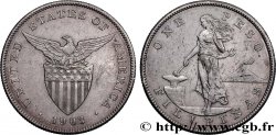 PHILIPPINES 1 Peso - Administration Américaine, contremarquée 1903
