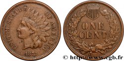 UNITED STATES OF AMERICA 1 Cent tête d’indien, 3e type variété 3 ouvert 1873 Philadelphie