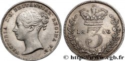 UNITED KINGDOM 3 Pence Victoria “Bun Head” 1856