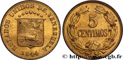 VENEZUELA 5 Centimos 1944 Philadelphie
