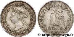 CEYLAN 10 Cents Victoria 1893  TTB