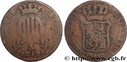 SPAIN - CATALONIA 3 Quartos frappe au nom d’Isabelle II 1838 Catalogne