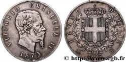 ITALIE 5 Lire Victor Emmanuel II 1873 Milan