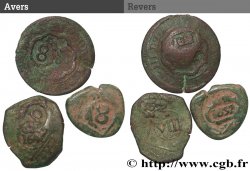 ESPAGNE - ROYAUME D ESPAGNE - PHILIPPE IV Lot de trois Contremarque de Maravedis millésimes divers