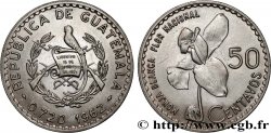 GUATEMALA 50 Centavos orchidée Monja Blanca 1962