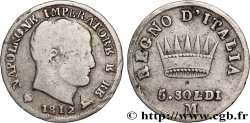 ITALIE - ROYAUME D ITALIE - NAPOLÉON Ier 5 Soldi Napoléon Empereur et Roi d’Italie 1812 Milan