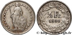 SUISSE 1/2 Franc Helvetia 1950 Berne