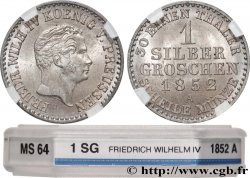 ALLEMAGNE - ROYAUME DE PRUSSE - FRÉDÉRIC-GUILLAUME IV 1 Silbergroschen  1852 Berlin SPL64 GENI