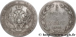POLONIA 3/4 Roubles - 5 Zlotych 1840 Varsovie