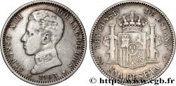 ESPAGNE 1 Peseta Alphonse XIII 4e type de buste 1903 Madrid