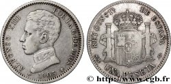 ESPAGNE 1 Peseta Alphonse XIII 4e type de buste 1903 Madrid