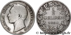 ALLEMAGNE - ROYAUME DE WURTTEMBERG - GUILLAUME I 1/2 Gulden 1864 Stuttgart