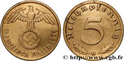 ALLEMAGNE 5 Reichspfennig aigle surmontant une swastika 1939 Karlsruhe - G