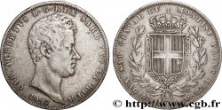 ITALIA - REGNO DE SARDINIA - CARLO ALBERTO 5 Lire 1847 Gênes