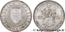 SLOVAKIA 10 Korun Prince Pribina variété avec croix sur l’église 1944 Kremnica