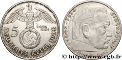 ALLEMAGNE 5 Reichsmark Maréchal Paul von Hindenburg 1938 Berlin