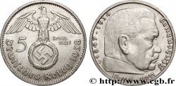 ALLEMAGNE 5 Reichsmark Maréchal Paul von Hindenburg 1938 Stuttgart