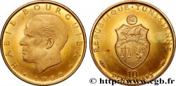 TUNISIE 10 Dinars Proof Habib Bourguiba 1966 Paris SPL
