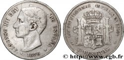 ESPAGNE 5 Pesetas Alphonse XII 1876 Madrid