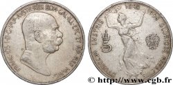 AUTRICHE 5 Corona 60e anniversaire du règne de François-Joseph Ier 1908