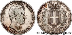 ITALY - KINGDOM OF SARDINIA - CHARLES-ALBERT 5 Lire 1847 Gênes