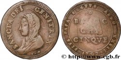 ITALIE - ÉTATS DU PAPE - PIE VI (Jean-Ange Braschi) 5 Baiocchi Pie VI an XXIII 1797 Rome