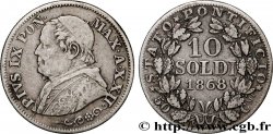 VATICAN ET ÉTATS PONTIFICAUX 10 Soldi (50 Centesimi) Pie IX an XXII 1868 Rome