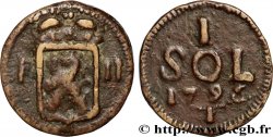 LUXEMBOURG 1 Sol emblème frappe au nom de François II (monnaie de siège) 1796