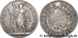 ITALY - SUBALPINE GAUL 5 Francs an 10 1802 Turin XF