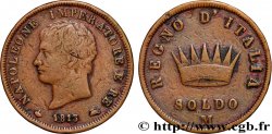 ITALY - KINGDOM OF ITALY - NAPOLEON I 1 Soldo 1813 Milan