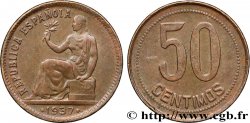 ESPAGNE 50 Centimos monnayage républicain 1937 Madrid