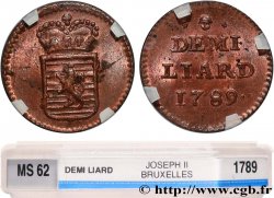 LUXEMBURGO 1/2 Liard emblème couronné 1789 Bruxelles
