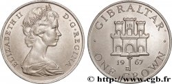 GIBRALTAR 1 Crown  Elisabeth II / emblème 1967  VZ