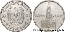 GERMANY 2 Reichsmark Commémoration du serment du 21 mars 1933 en l’église de la garnison de Potsdam 1934 Stuttgart