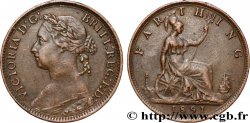 REINO UNIDO 1 Farthing Victoria “Bun Head” 1891 Londres MBC