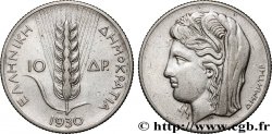 GRÈCE 10 Drachmes épi / Déesse Démeter 1930 Londres