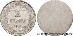 BELGIUM Essai uniface de 2 Frank (Francs) Albert Ier légende flamande 1911 Bruxelles
