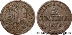 SUISSE - RÉPUBLIQUE DE GENÈVE 2 Centimes - Canton de Genève 1839