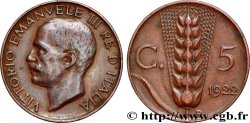 ITALY 5 Centesimi Victor Emmanuel III 1922 Rome - R