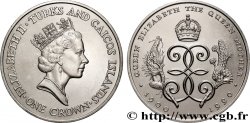 ÎLES TURQUES ET CAÏQUES 1 Crown 90e anniversaire de la Reine mère 1990