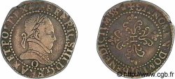 HENRI III Quart de franc au col plat 1587 Riom