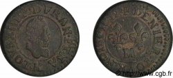 LOUIS XIII LE JUSTE Denier tournois, 1er buste enfantin au col fraisé 1612 Toulouse