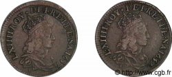 LOUIS XIV THE SUN KING Perruque du liard de cuivre, 2e type 1657