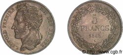 BELGIQUE - ROYAUME DE BELGIQUE - LÉOPOLD Ier 5 francs tête laurée, tranche en relief 1848 Bruxelles