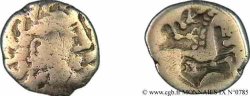 GALLIA - GALLIA DELLO SETTENTRIONALE - ÆDUI (BIBRACTE, Regione dello Mont-Beuvray) Quart de statère en électrum à la lyre