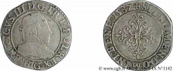 HENRI III Quart de franc au col plat 1587 Poitiers
