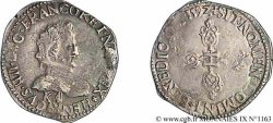 HENRI IV LE GRAND Demi-franc, 1er type de Bordeaux 1592 Bordeaux