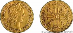 LOUIS XIV THE SUN KING Louis d’or aux huit L, portrait à la mèche longue 1653 Limoges