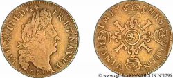 LOUIS XIV THE SUN KING Louis d or aux quatre L, fausse réformation 1695 Aix-en-Provence