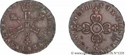 LOUIS XIV LE GRAND OU LE ROI SOLEIL Six deniers dits Dardenne 1711 La Rochelle